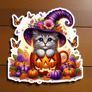 Halloween Cat Stickers